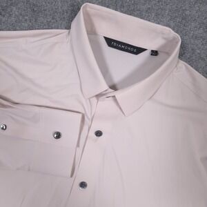 7 Diamonds Shirt Mens S Cream Casual Button Up Long Sleeve Nylon Stretch